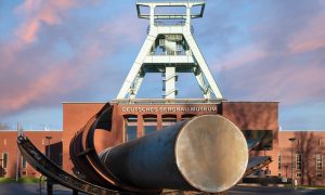 Bochum, Germany - March 5, 2021:  German Mining Museum, industrial heritage of Ruhr metropolis on March 5, 2021 in Bochum, Germany